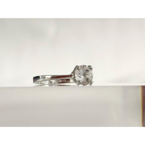 Avon Sterling Vintage Straight Shank Cubic Zirconia Engagement Style Ring - sz 6 - Picture 8 of 10